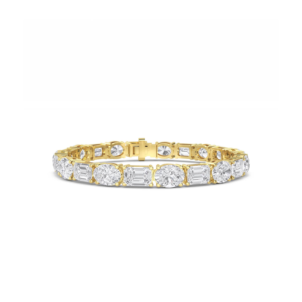 Oval & Emerald Cut Lab Grown Diamond Tennis Bracelet - image 1