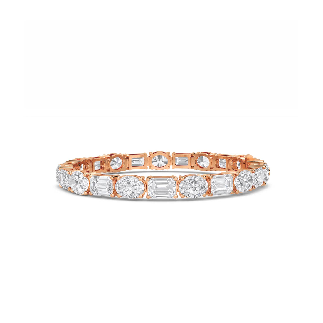 Oval & Emerald Cut Lab Grown Diamond Tennis Bracelet