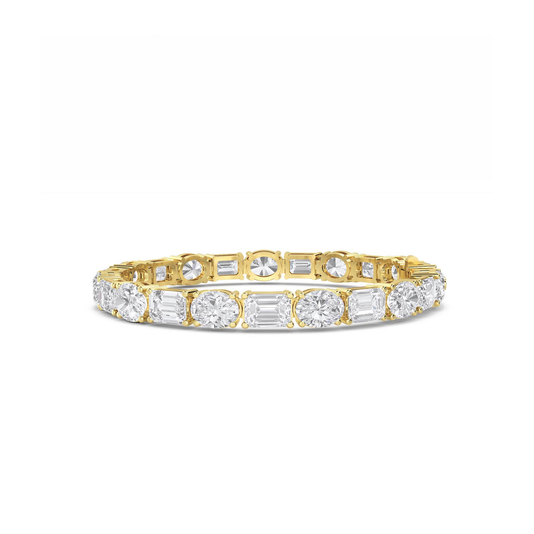 Oval & Emerald Cut Lab Grown Diamond Tennis Bracelet