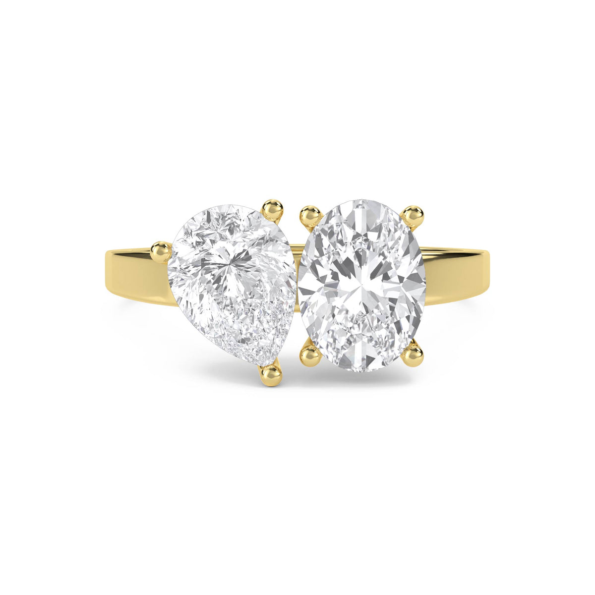Pear & Oval Lab Grown Diamond Toi et Moi Ring - image 1