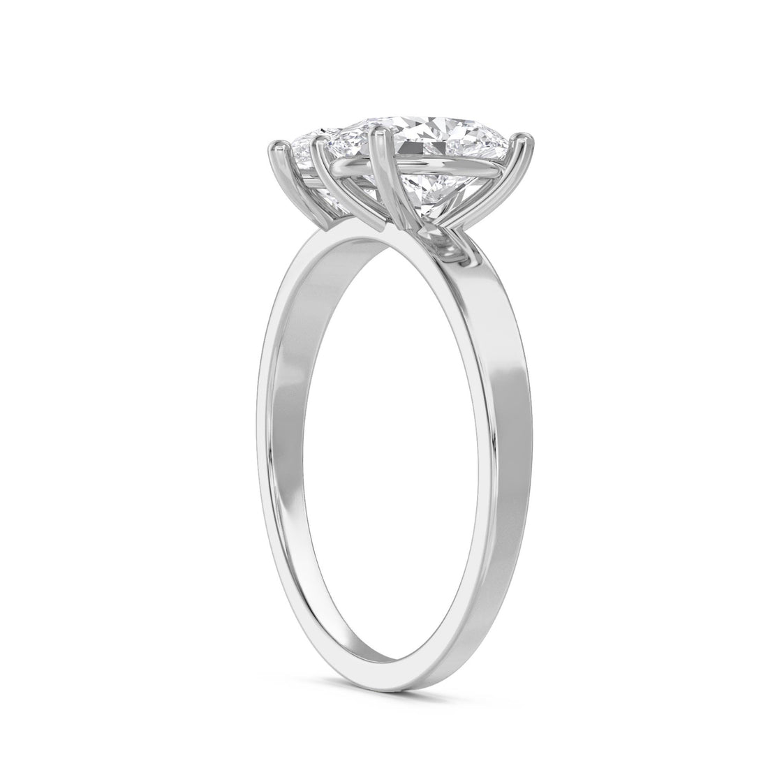 Pear & Oval Lab Grown Diamond Toi et Moi Ring (Silver)