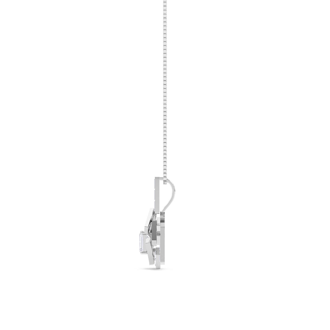 Emerald Cut Lab Grown Diamond Cluster Pendant (Silver)