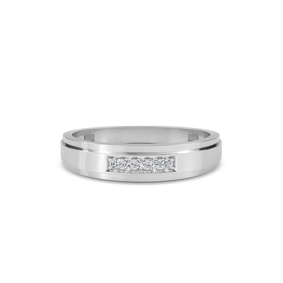 Elegant Round Diamond Mens Ring (Silver)