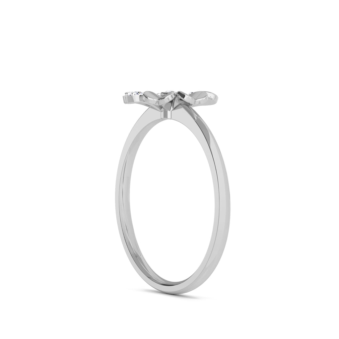 Luxury Flower Style Diamond Ring For Her (Silver)