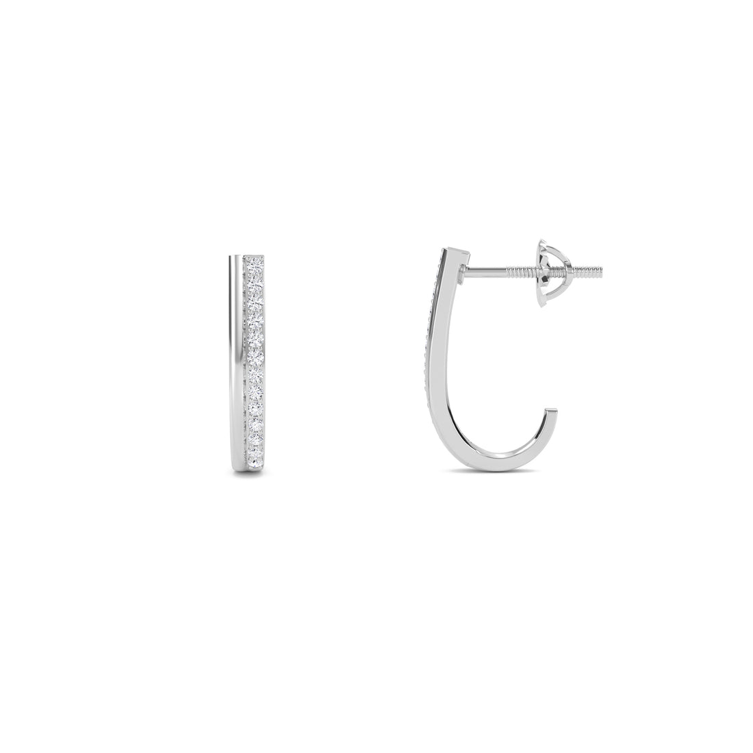Imperia Diamond Hoop Earrings (Silver)