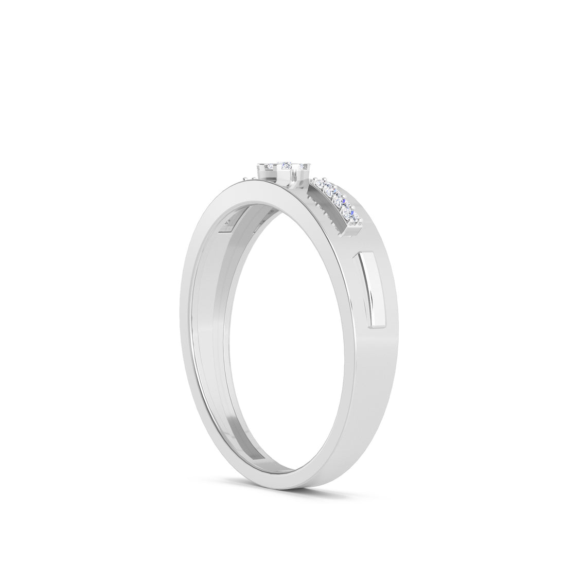 Lab Grown Diamond Cluser Ring For Men (Silver)