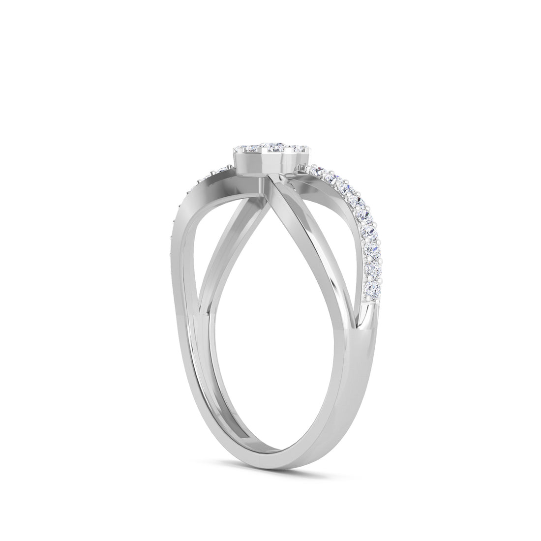 Lavish Infinity Style Lab Grown Diamond Ring (Silver)