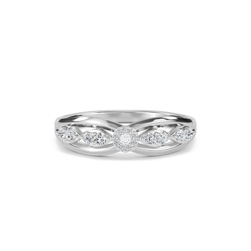 Elegant Diamond Cluster Engagement Ring (Silver)