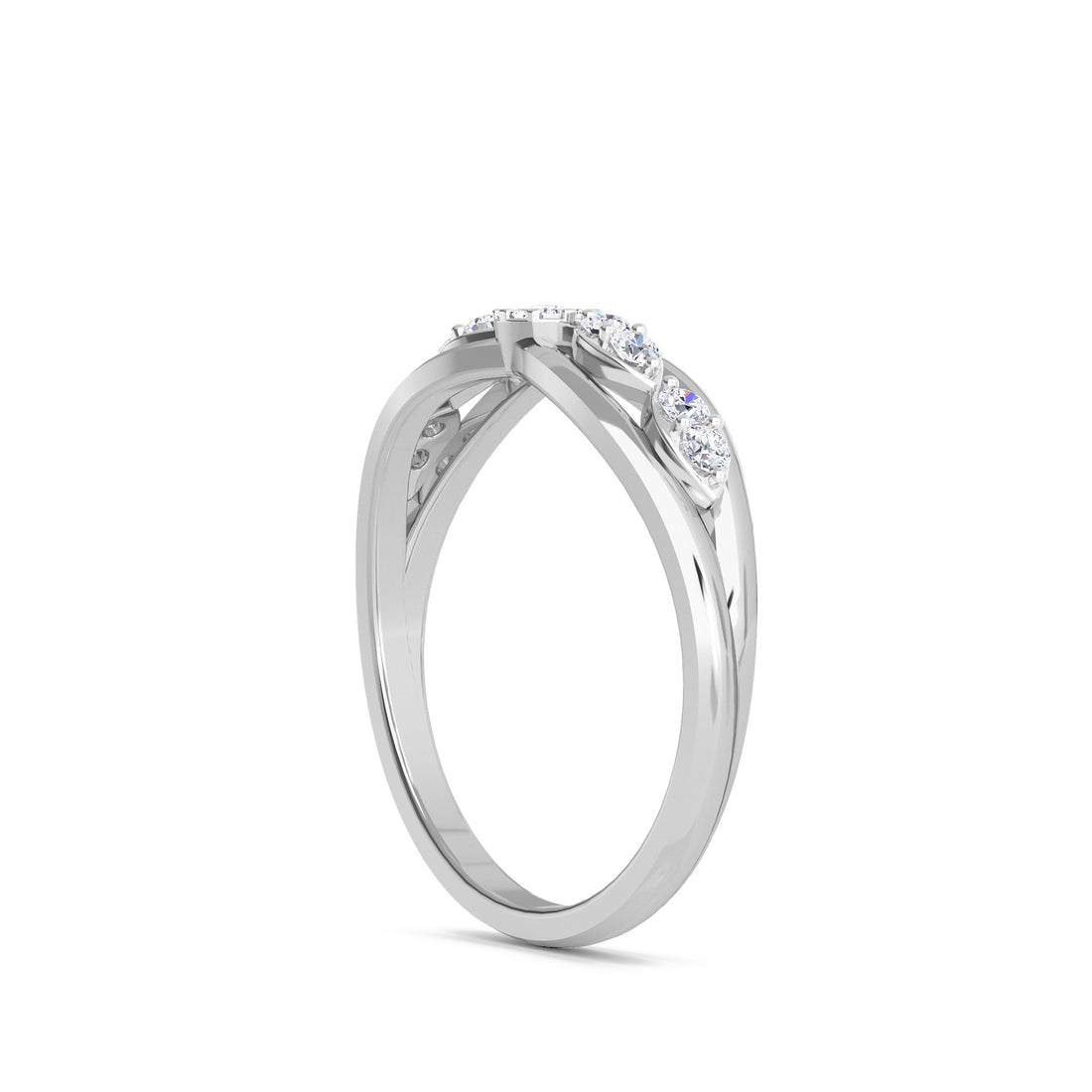 Elegant Diamond Cluster Engagement Ring (Silver)