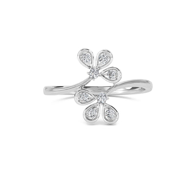 Groovy Diamond Stackable Open Wedding Band (Silver)
