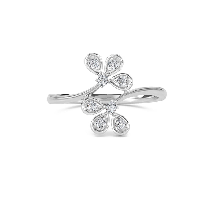 Groovy Diamond Stackable Open Wedding Band (Silver)