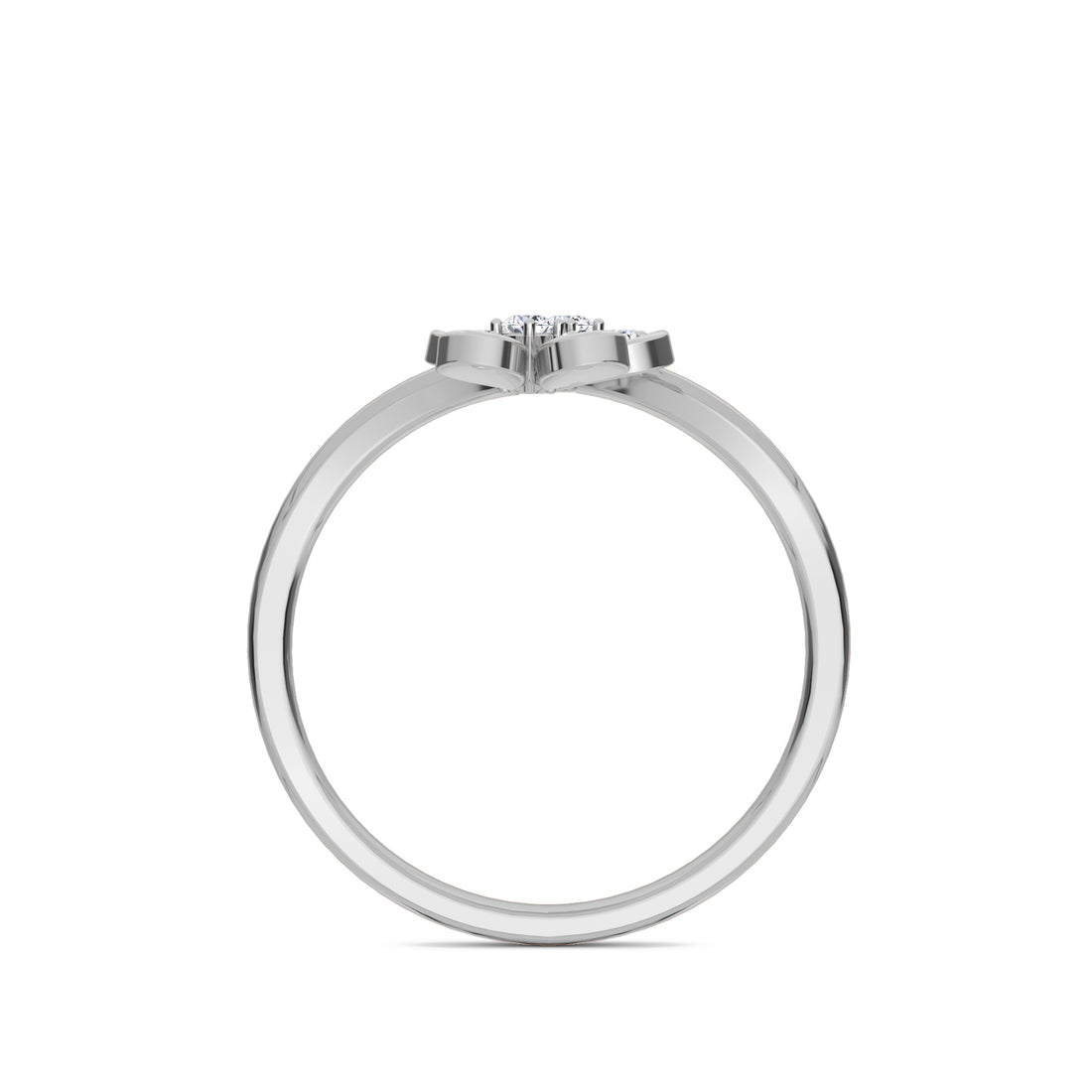 Groovy Diamond Stackable Open Wedding Band (Silver)