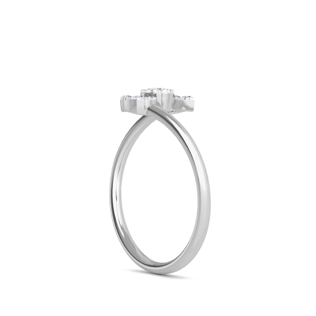 Stylish By Pass Setting Leaf Band (Silver)