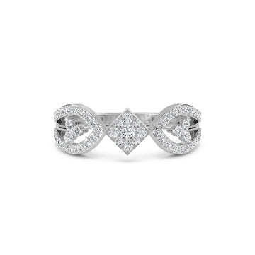 Trendy Lab Grown Diamond Womens Ring (Silver)