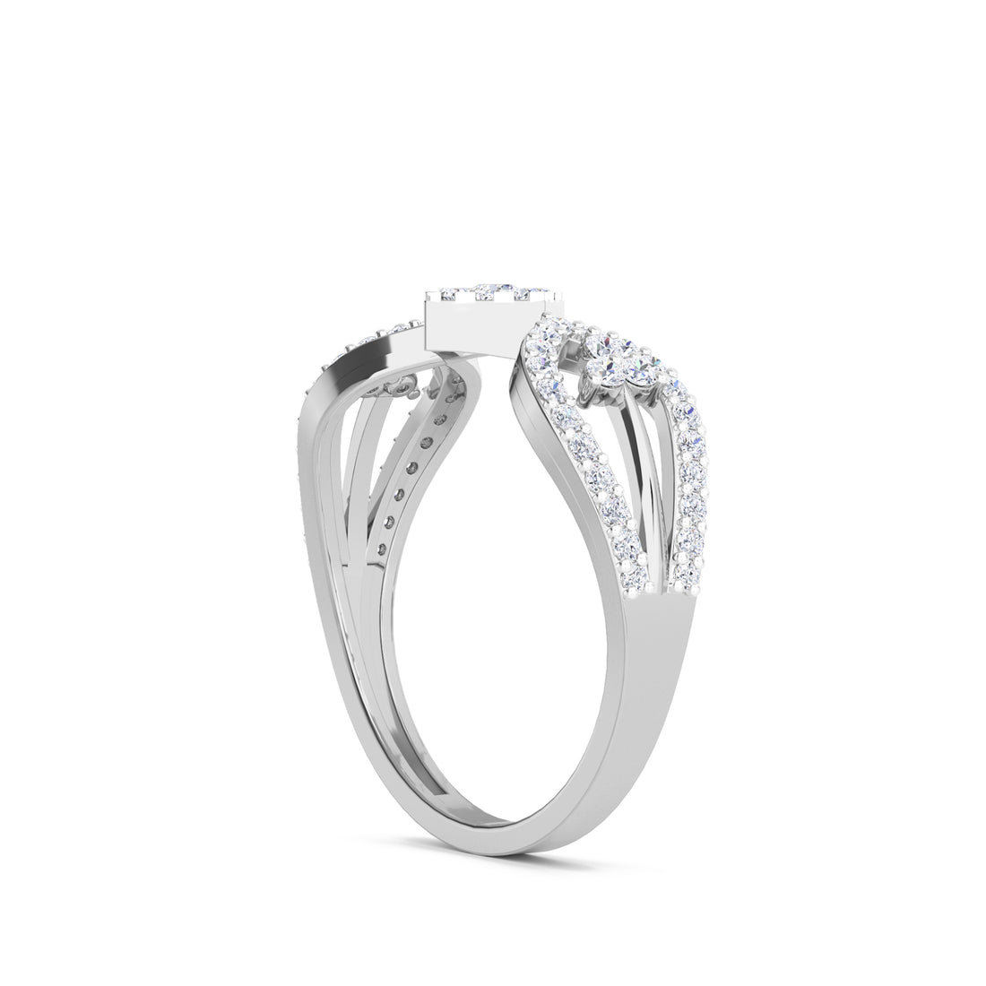 Trendy Lab Grown Diamond Womens Ring (Silver)