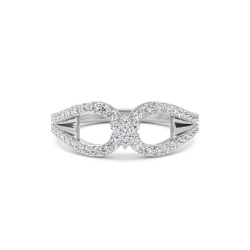 Infinity Shape Round Lab Grown Diamond Ring (Silver)