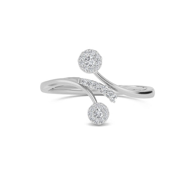 Fancy By Pass Setting Diamond Ring (Silver)