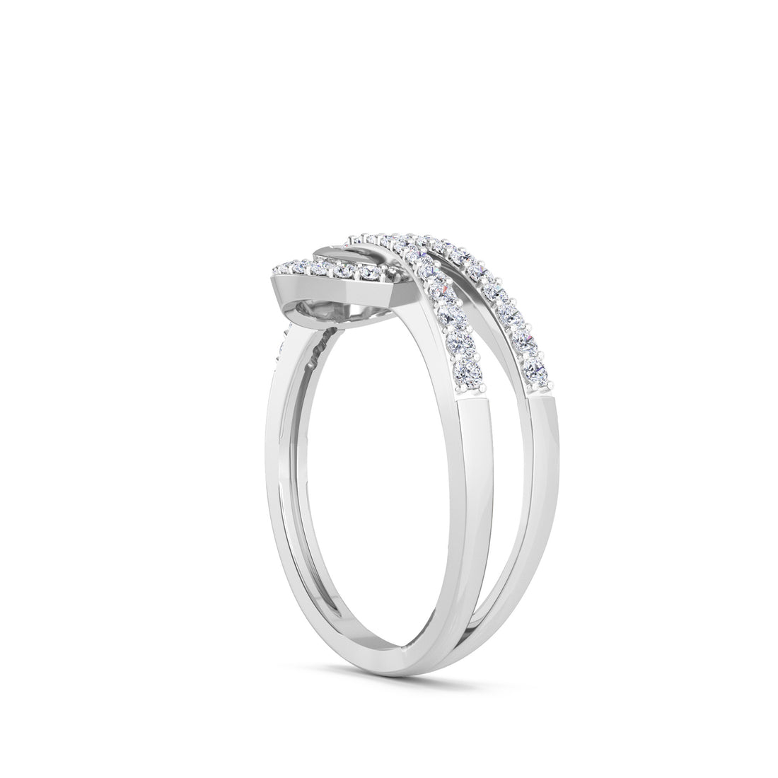 Dazzle Diamond Cricle Ring For Her (Silver)