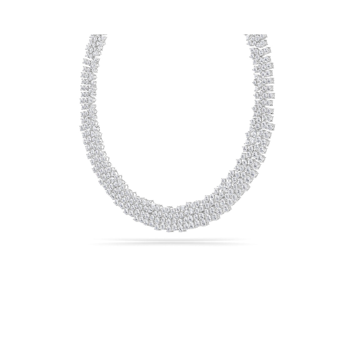 Luxury Lab Grown Diamond Choker Necklace in white gold, side view on model - lab grown diamond choker necklace from Everlight Jewels