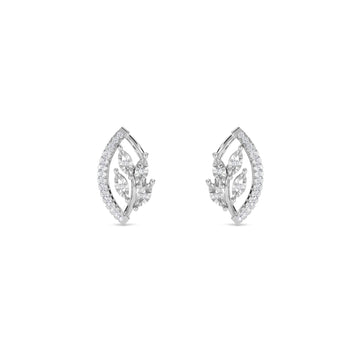 Classic Marquise Shaped Diamond Leaf Studs