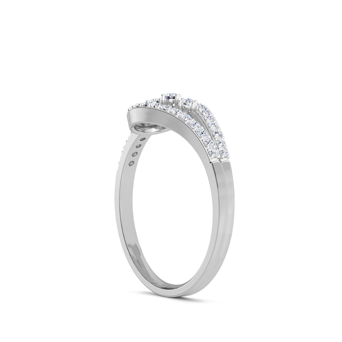 Refind Two Tone Lab Grown Diamond Tiny Band (Silver)