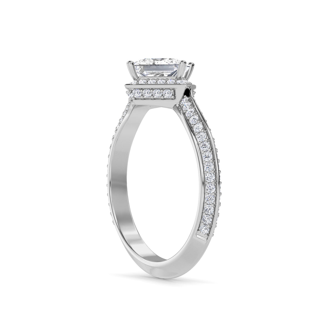 Artistic Princess Lab Grown Diamond Ring (Silver)