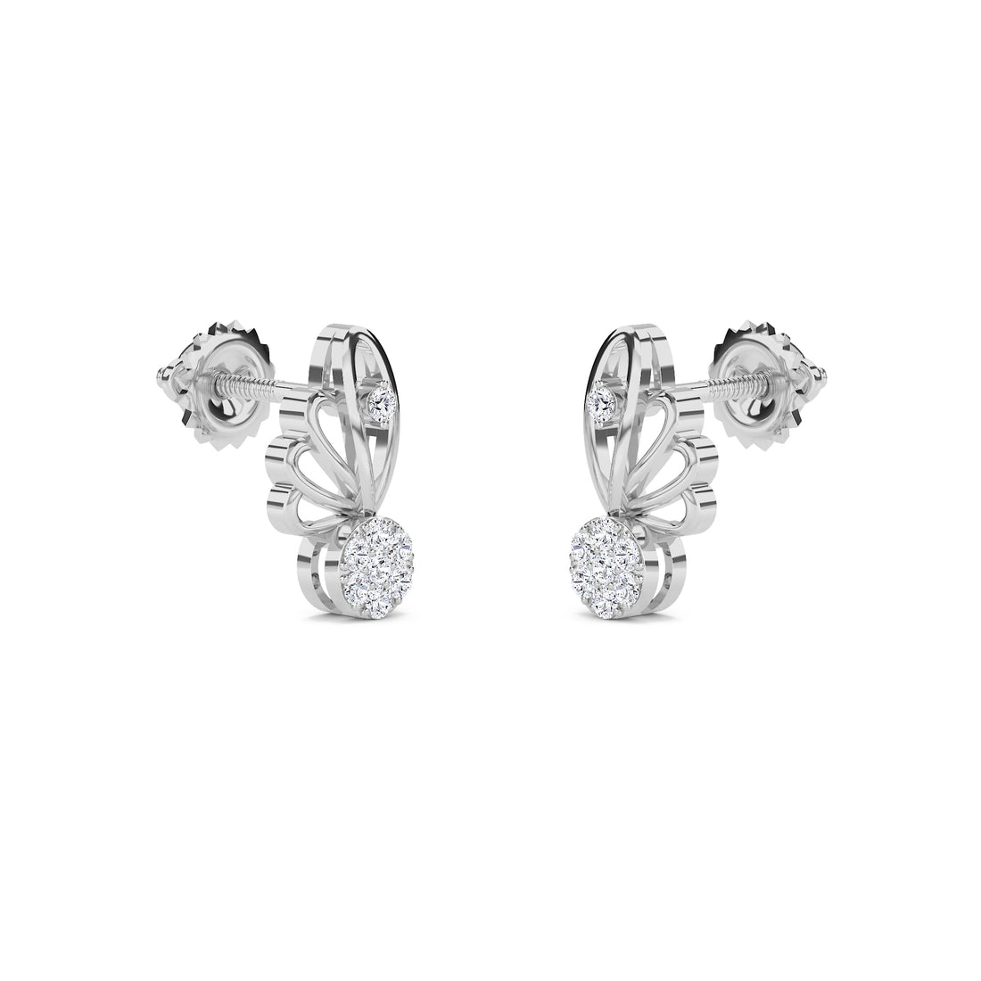 Grogeous Tiny Lab Grown Diamond Studs Earrings (Silver)