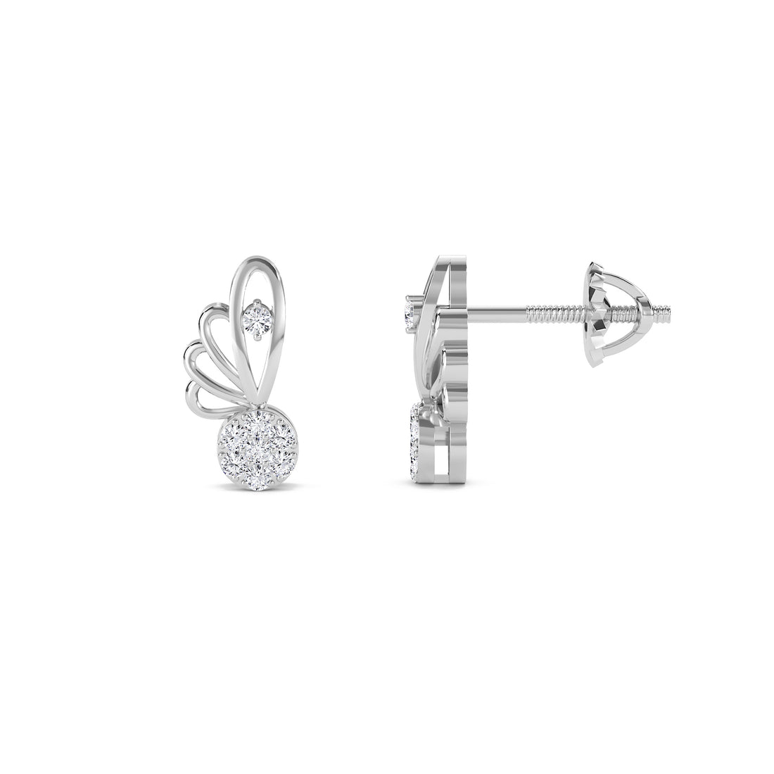 Gorgeous Tiny Lab Grown Diamond Studs Earrings (Silver)