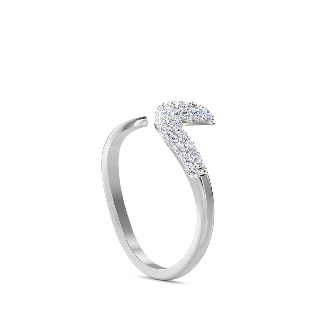 Sparkle Lab Grown Diamond Open Curved Band (Silver)