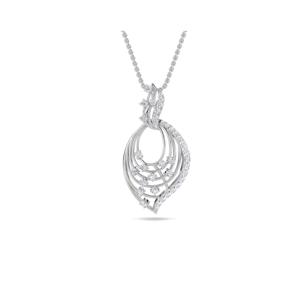 Antique Swirl Diamond Wedding Pendant (Silver)