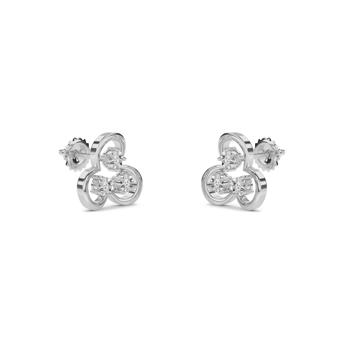 Lavish Diamond Studs Earrings (Silver)