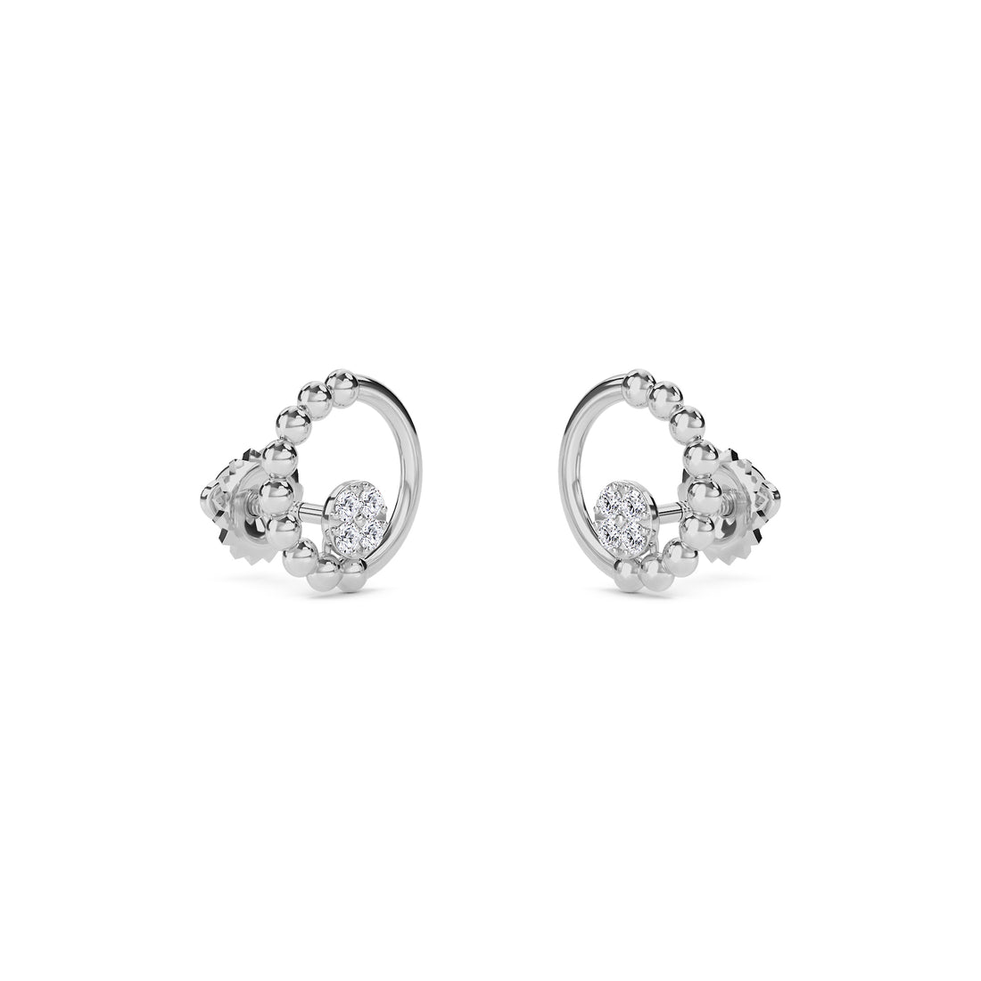 Strands Lab Grown Diamond Open Circle Earrings (Silver)
