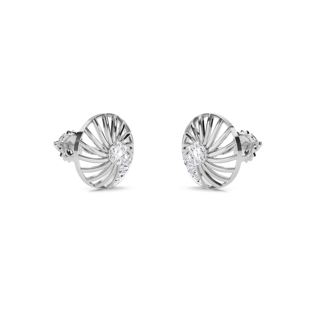 Blossom Lab Grown Diamond Studs For Women (Silver)