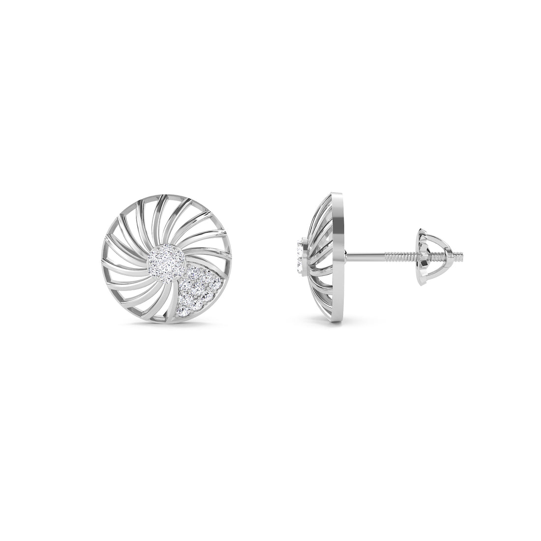 Blossom Lab Grown Diamond Studs For Women (Silver)