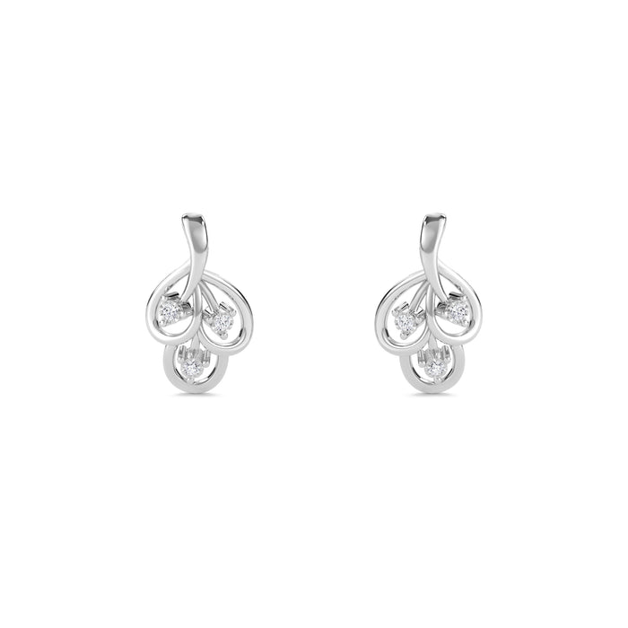 Unique Leaf Style Diamond Daily Wear Earrings (Silver)