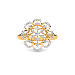 Exquisite Vintage Lab Grown Diamond Flower Ring