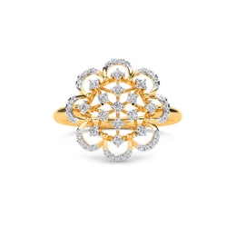 Exquisite Vintage Lab Grown Diamond Flower Ring