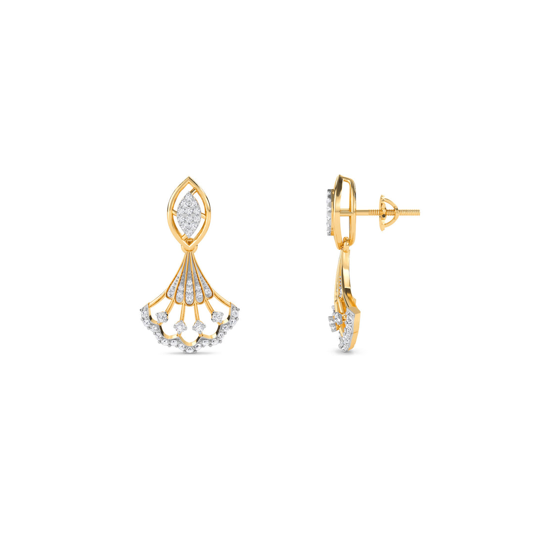 Gleaming Diamond Cluster Dangle Drop Earrings