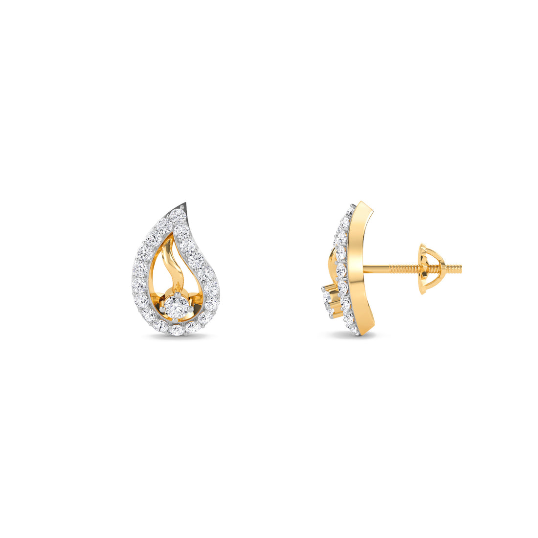 Fancy Leaf Style Diamond Studs
