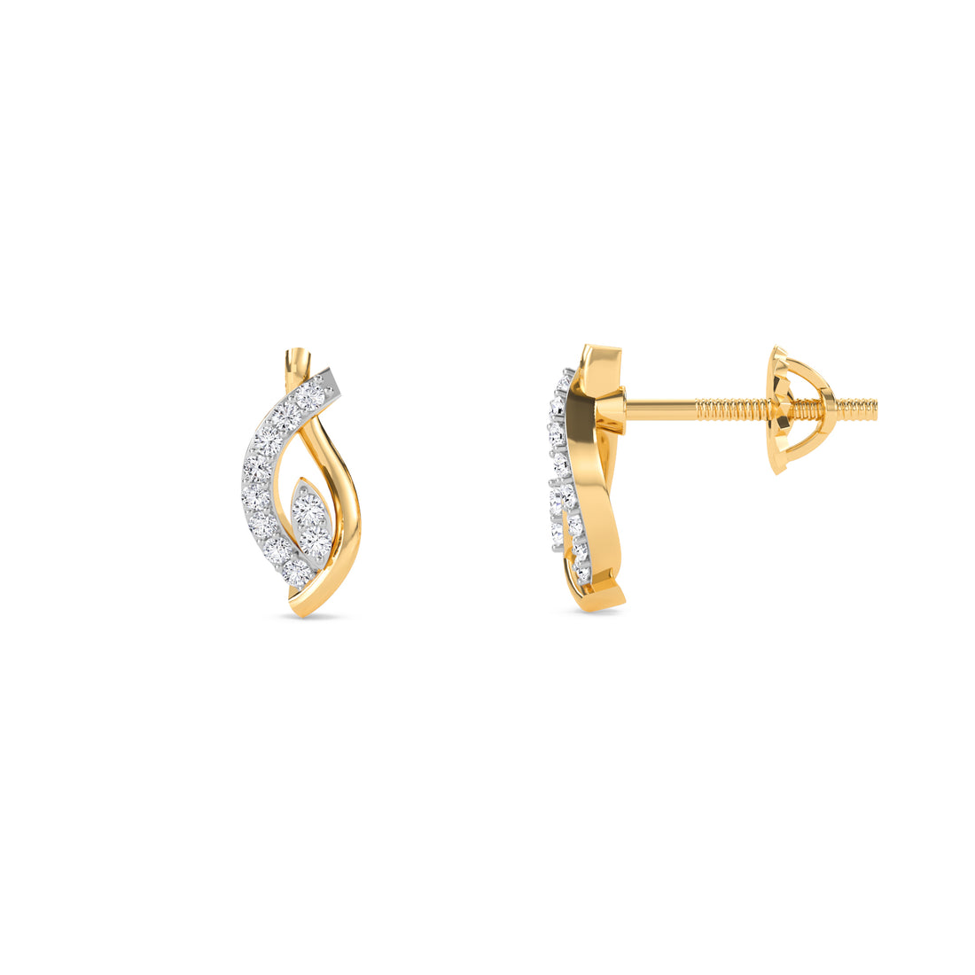 Artistic Round Diamond Stud Earrings