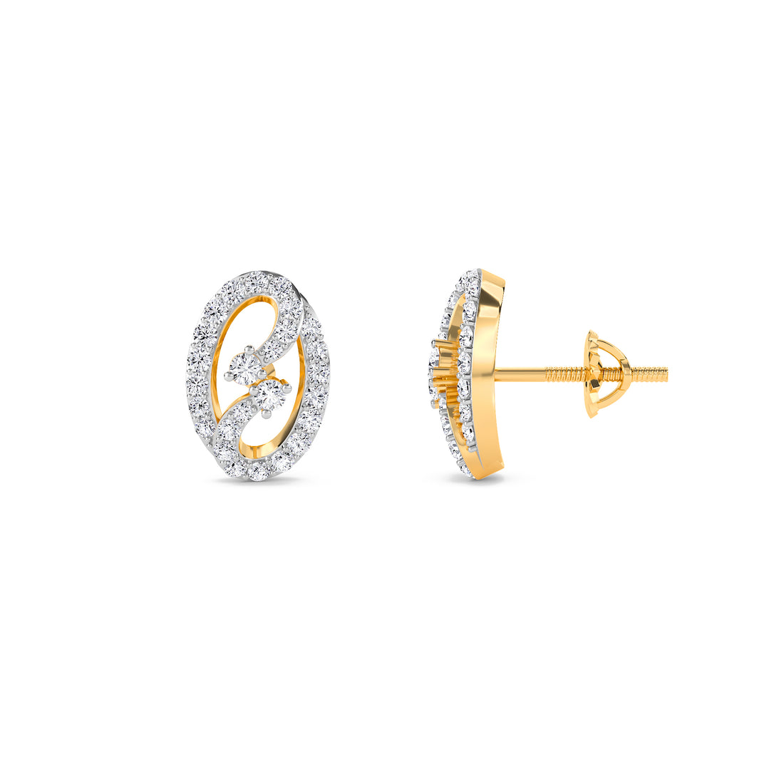 Dazzel Oval Shaped Diamond Dainty Studs