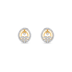 Stylish Round Diamond Swirl Grils Studs