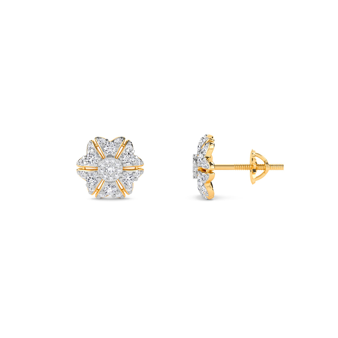 Diamond Cluster Flower Studs