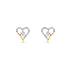 Lovely Heart Shaped Diamond Studs Earrings