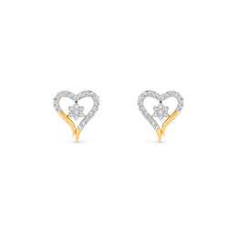 Lovely Heart Shaped Diamond Studs Earrings