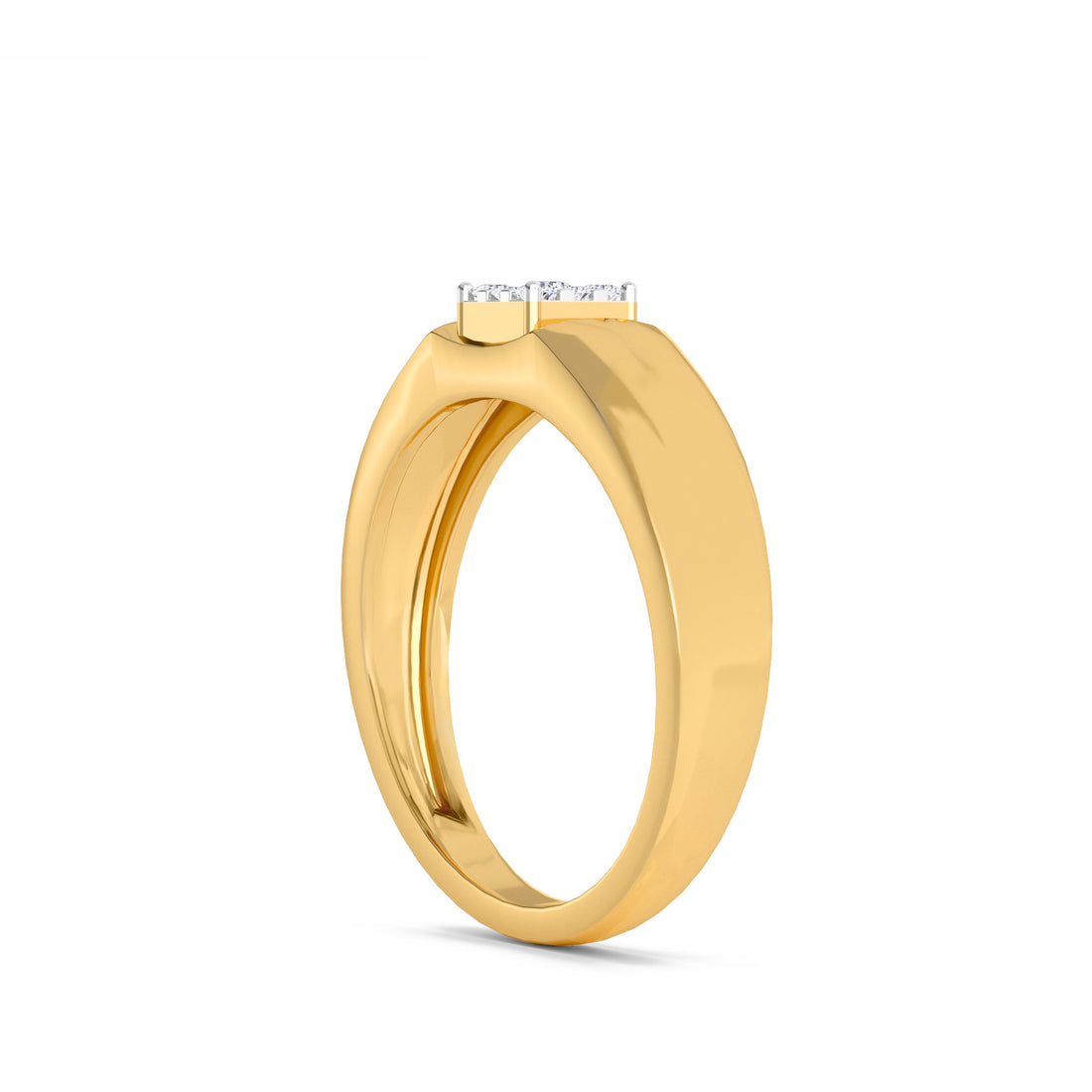 Diamond Cluster Solitaire Mens Ring