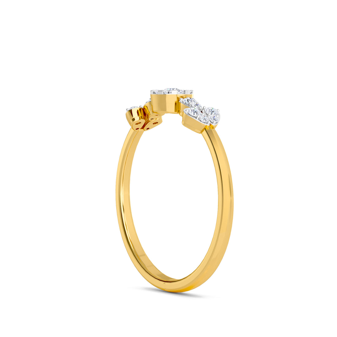 Casual Floret Lab Grown Diamond Dainty Ring