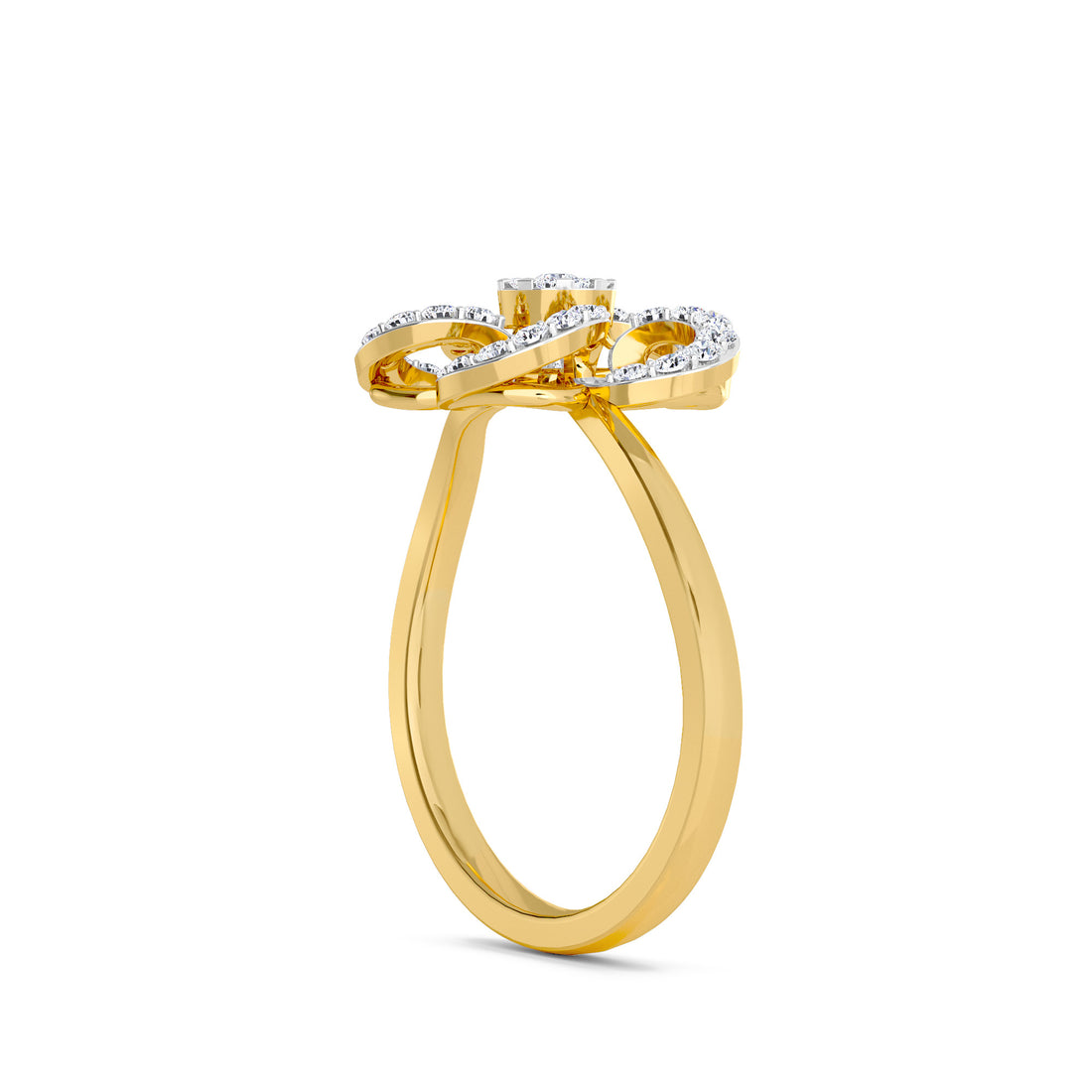 Open Flower Style Lab Grown Diamond Ring