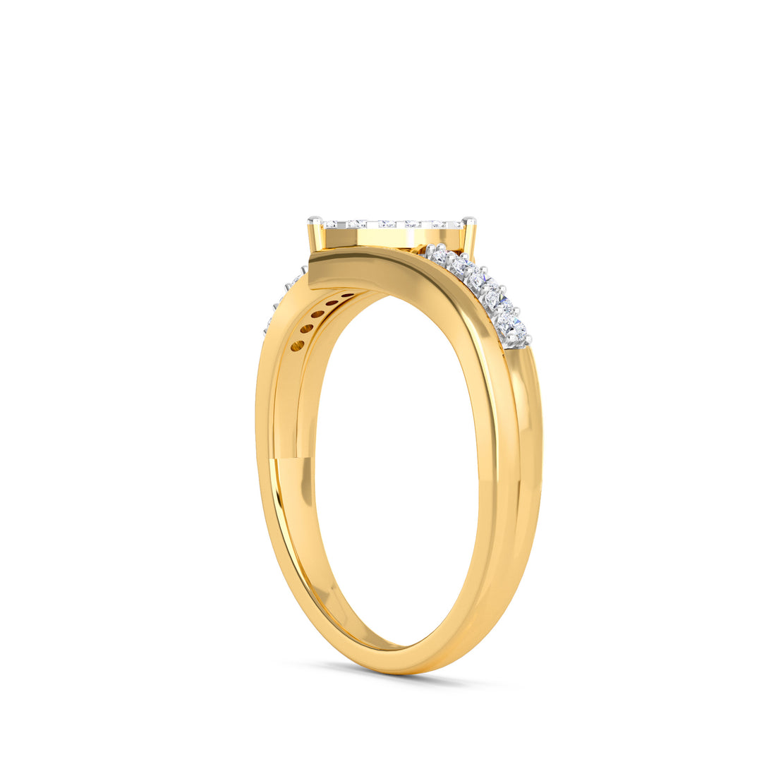 Marquise Shape Diamond Cluster East West Ring