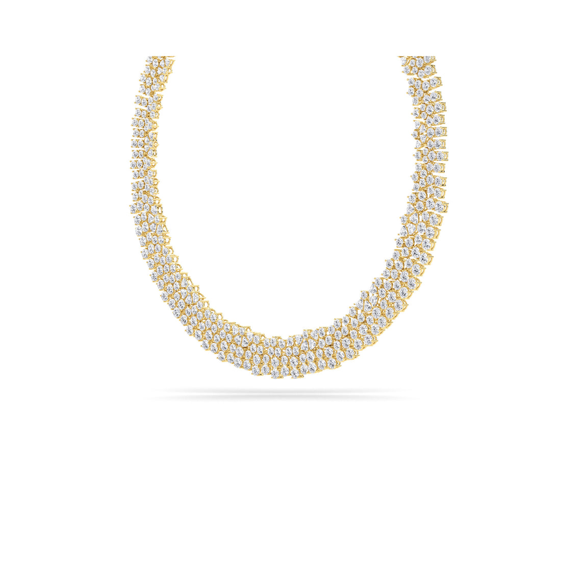 Luxury Lab Grown Diamond Choker Necklace in yellow gold, side view on model - lab grown diamond choker necklace from Everlight Jewels
